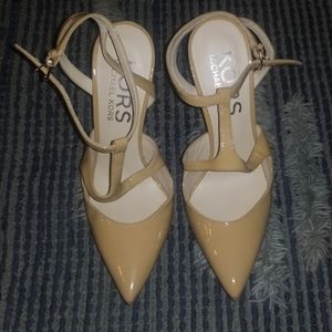 Michael Kors Patent Nude Pumps